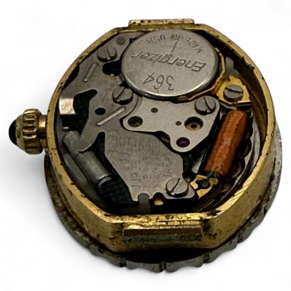 Vintage Jules Jurgensen Quartz Watch Head With Diamond Bezel Japan Movement - Picture 5 of 10